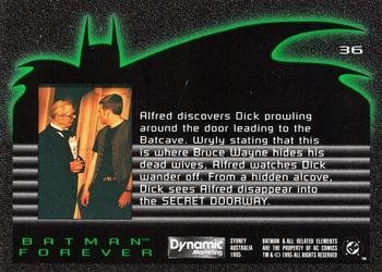 1995 Dynamic Marketing Australia Batman Forever #36 Secret Doorway Back