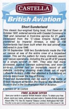 1994 Castella British Aviation #14 Short Sunderland Back
