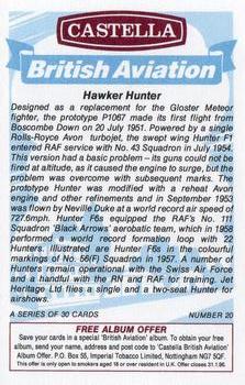 1994 Castella British Aviation #20 Hawker Hunter Back