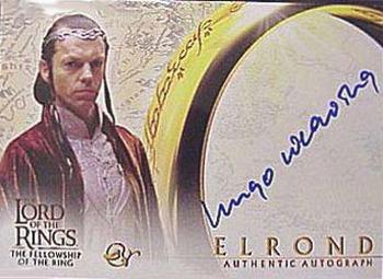 2001 Topps Lord of the Rings: The Fellowship of the Ring - Autographs #NNO Hugo Weaving Front