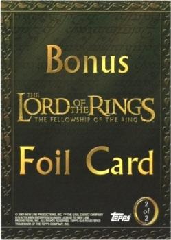2001 Topps Lord of the Rings: The Fellowship of the Ring - Box Toppers #2 Frodo Back