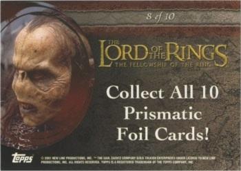 2001 Topps Lord of the Rings: The Fellowship of the Ring - Prismatic Foil #8 Lurtz Back