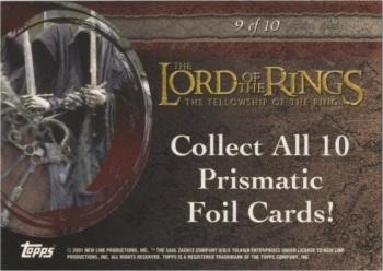 2001 Topps Lord of the Rings: The Fellowship of the Ring - Prismatic Foil #9 Ringwraiths Back