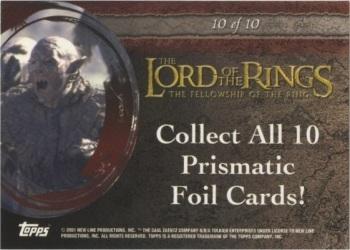 2001 Topps Lord of the Rings: The Fellowship of the Ring - Prismatic Foil #10 Orc Attack Back