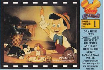1993 Dynamic Disney Classics - Movie Poster Stickers #1 Pinocchio Front