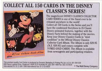 1993 Dynamic Disney Classics - Movie Poster Stickers #19 Alice in Wonderland Back