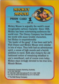 1993 Dynamic Disney Classics - Prismatic Foil #1 Mickey Mouse Back