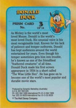 1993 Dynamic Disney Classics - Prismatic Foil #3 Donald Duck Back