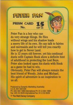 1993 Dynamic Disney Classics - Prismatic Foil #15 Peter Pan Back