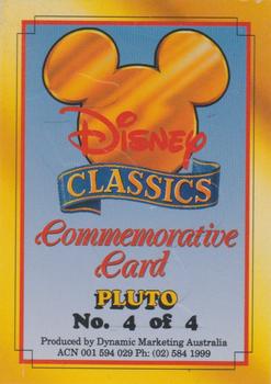 1993 Dynamic Disney Classics - Gold Commemorative Cards #4 Pluto Back