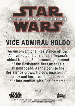 2018 Topps Star Wars The Last Jedi Series 2 - Leaders of the Resistance #RS-3 Vice Admiral Holdo Back