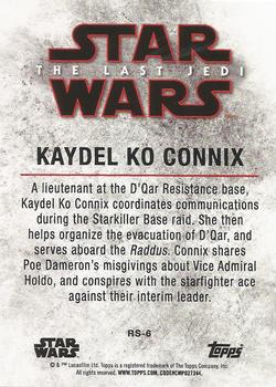 2018 Topps Star Wars The Last Jedi Series 2 - Leaders of the Resistance #RS-6 Kaydel Ko Connix Back