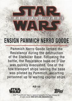 2018 Topps Star Wars The Last Jedi Series 2 - Leaders of the Resistance #RS-10 Ensign Pamich Nerro Goode Back