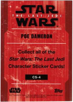2018 Topps Star Wars The Last Jedi Series 2 - Character Stickers #CS-4 Poe Dameron Back