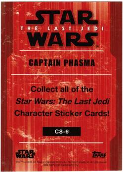 2018 Topps Star Wars The Last Jedi Series 2 - Character Stickers #CS-6 Captain Phasma Back