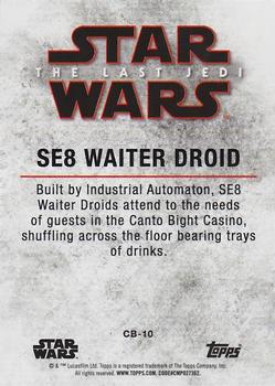 2018 Topps Star Wars The Last Jedi Series 2 - Patron of Canto Bight #CB-10 SE8 Waiter Droid Back