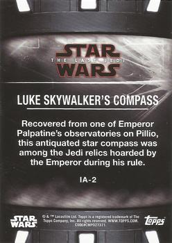 2018 Topps Star Wars The Last Jedi Series 2 - Items and Artifacts #IA-2 Luke Skywalker's Compass Back