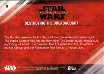 2018 Topps Star Wars The Last Jedi Series 2 - Blue #9 Destroying the Dreadnought Back