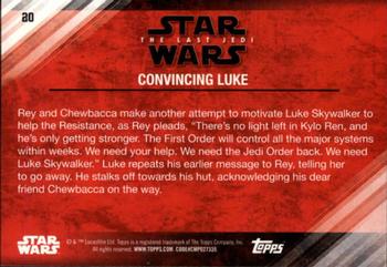 2018 Topps Star Wars The Last Jedi Series 2 - Blue #20 Convincing Luke Back