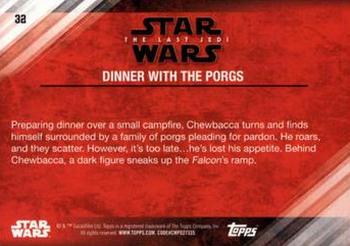 2018 Topps Star Wars The Last Jedi Series 2 - Blue #32 Dinner with the Porgs Back