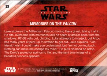 2018 Topps Star Wars The Last Jedi Series 2 - Blue #33 Memories on the Falcon Back