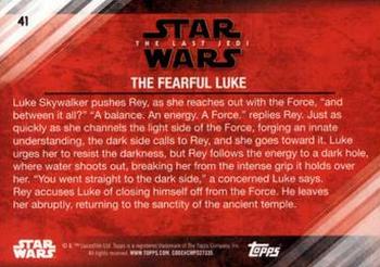 2018 Topps Star Wars The Last Jedi Series 2 - Blue #41 The Fearful Luke Back