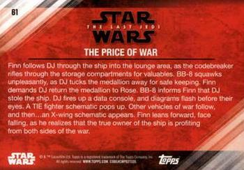 2018 Topps Star Wars The Last Jedi Series 2 - Blue #61 The Price of War Back