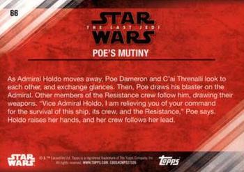 2018 Topps Star Wars The Last Jedi Series 2 - Blue #66 Poe's Mutiny Back
