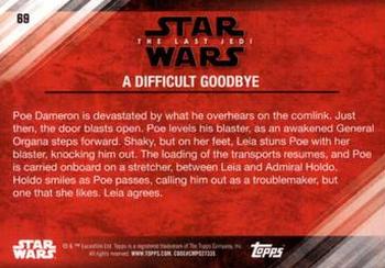 2018 Topps Star Wars The Last Jedi Series 2 - Blue #69 A Difficult Goodbye Back