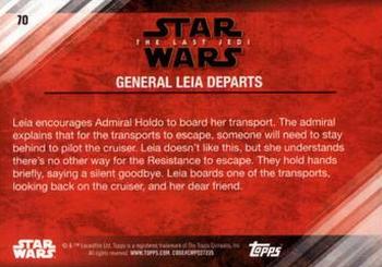 2018 Topps Star Wars The Last Jedi Series 2 - Blue #70 General Leia Departs Back