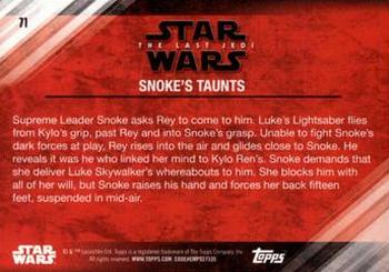 2018 Topps Star Wars The Last Jedi Series 2 - Blue #71 Snoke's Taunts Back
