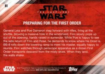 2018 Topps Star Wars The Last Jedi Series 2 - Blue #81 Preparing for the First Order Back