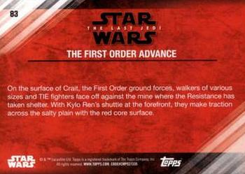 2018 Topps Star Wars The Last Jedi Series 2 - Blue #83 The First Order Advance Back