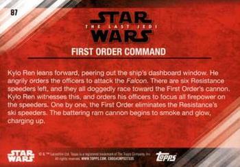 2018 Topps Star Wars The Last Jedi Series 2 - Blue #87 First Order Command Back