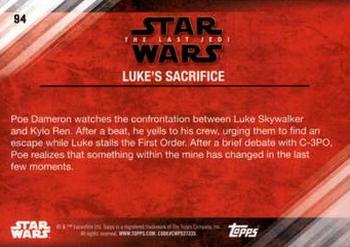 2018 Topps Star Wars The Last Jedi Series 2 - Blue #94 Luke's Sacrifice Back