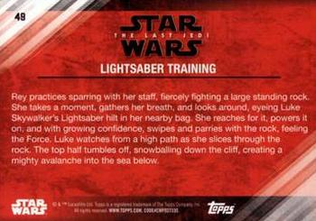 2018 Topps Star Wars The Last Jedi Series 2 - Purple #49 Lightsaber Training Back