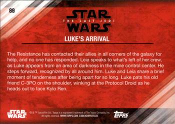 2018 Topps Star Wars The Last Jedi Series 2 - Purple #89 Luke's Arrival Back