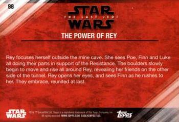 2018 Topps Star Wars The Last Jedi Series 2 - Purple #98 The Power of Rey Back