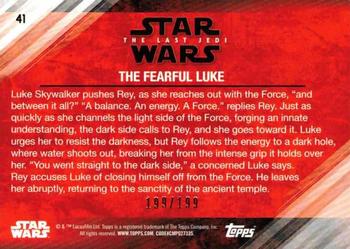 2018 Topps Star Wars The Last Jedi Series 2 - Red #41 The Fearful Luke Back