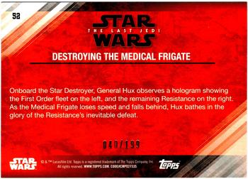2018 Topps Star Wars The Last Jedi Series 2 - Red #52 Destroying the Medical Frigate Back
