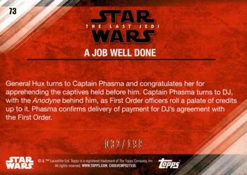 2018 Topps Star Wars The Last Jedi Series 2 - Red #73 A Job Well Done Back
