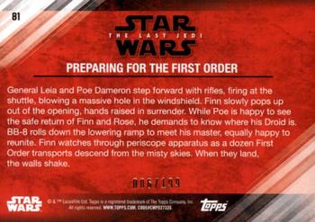 2018 Topps Star Wars The Last Jedi Series 2 - Red #81 Preparing for the First Order Back