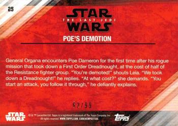 2018 Topps Star Wars The Last Jedi Series 2 - Bronze #25 Poe's Demotion Back