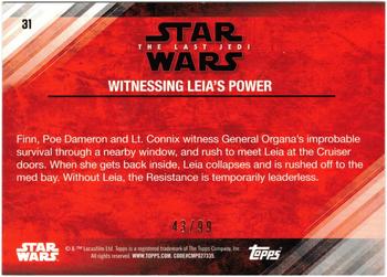 2018 Topps Star Wars The Last Jedi Series 2 - Bronze #31 Witnessing Leia's Power Back