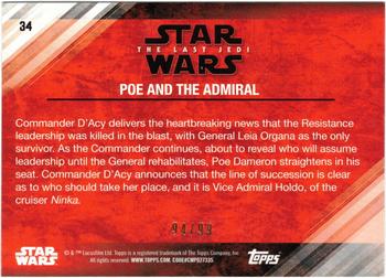 2018 Topps Star Wars The Last Jedi Series 2 - Bronze #34 Poe and the Admiral Back