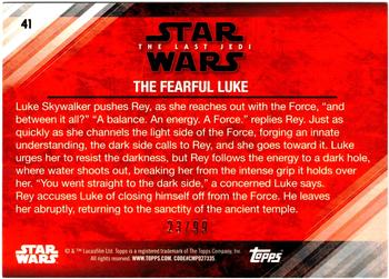 2018 Topps Star Wars The Last Jedi Series 2 - Bronze #41 The Fearful Luke Back