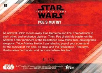 2018 Topps Star Wars The Last Jedi Series 2 - Bronze #66 Poe's Mutiny Back