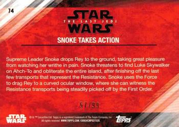 2018 Topps Star Wars The Last Jedi Series 2 - Bronze #74 Snoke Takes Action Back