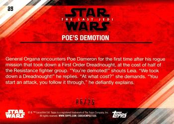 2018 Topps Star Wars The Last Jedi Series 2 - Silver #25 Poe's Demotion Back