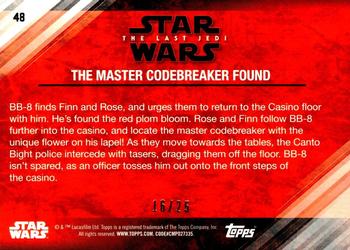 2018 Topps Star Wars The Last Jedi Series 2 - Silver #48 The Master Codebreaker Found Back